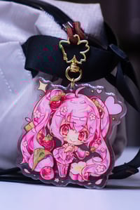 Image 2 of Sakura Miku - Vocaloid 8cm Glitter Epoxy Charm