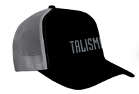 Image 2 of Talisman - Trucker Cap | Black with gray sides,  Silver/grey Embroidery