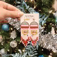 Image 2 of Beaded Santa Earrings | Statement Santa Claus Earrings