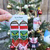 Image 1 of Christmas Criminal Earrings | Mean Green Santa Earrings