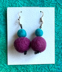 Fun felt ball earrings No. 4