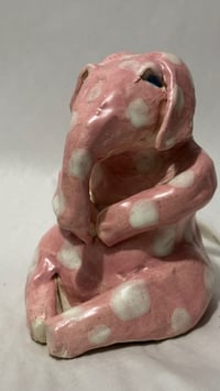 Image 1 of Clay: Pink Polka Dot Baby Elephant