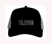 Image 1 of Talisman - Trucker Cap | Black with gray sides,  Silver/grey Embroidery