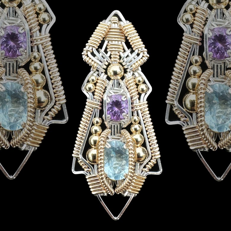 Image of Aquamarine and Amethyst Pendant