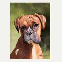 Image 1 of Custom pet portrait Deluxe framed canvas 