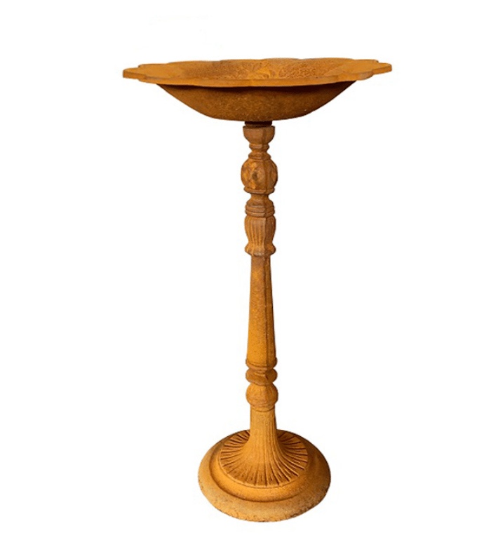 Image of Cast Iron Bird Bath, Rust