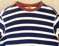 Image 2 of Deluxewear flat head Japan rare striped heavy thermal shirt, size XL (fits M/L)