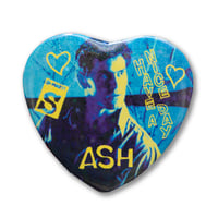 Image 1 of Have A Nice Day Ash Williams Evil Dead Holographic Heart Shaped Button