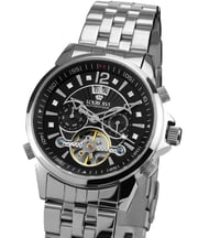 Louis XVI ATHOS Largent Noir Sapphire Mechanical Automatic Watch