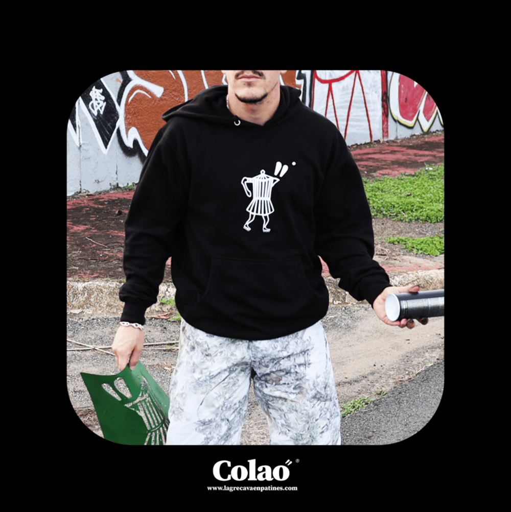 Image of Colao" BLACK BLACK Heavyweight Hoodie 