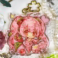 Image 1 of Sakura Miku - Vocaloid 8cm Glitter Epoxy Charm