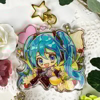 Image 1 of Miku - Vocaloid 8cm Glitter Epoxy Charm