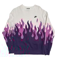 Image 1 of Nike Crewneck Double Flame Purple White "Lozo" 597