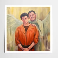 Luigi Mangione Guardian Angel signed print