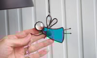Image 3 of Stained glass pendant blue Fairy with stars
