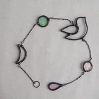 Image 2 of Tiffany stained glass.Pendant bird on a chain