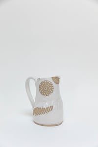 Image 2 of Glossy Speckled White Family Sized Owl Pitcher