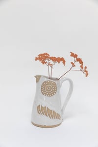 Image 1 of Glossy Speckled White Family Sized Owl Pitcher