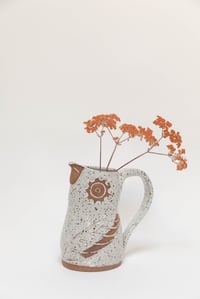 Image 2 of Glossy White Speckled Flying Family Owl Pitcher