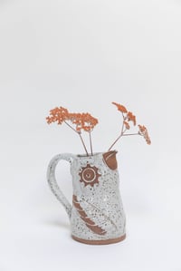 Image 1 of Glossy White Speckled Flying Family Owl Pitcher