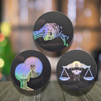 Image 1 of Holographic Zodiac Air Signs Stickers | Libra, Aquarius & Gemini | Full Circle Stickers