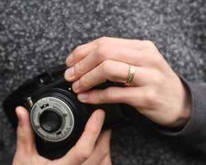 Image of 9ct gold 5mm flat court herringbone ring