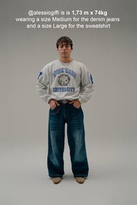 Image 7 of Work Hard College Crewneck - ice grey