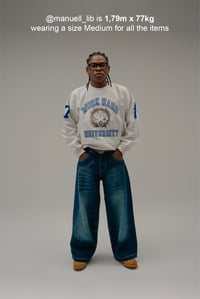 Image 5 of Work Hard College Crewneck - ice grey