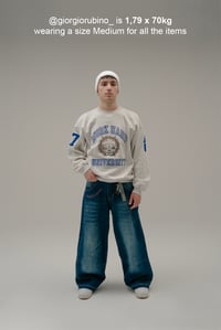 Image 3 of Work Hard College Crewneck - ice grey