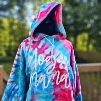 Image 7 of Ice Dyed Red & Blue Side Spiral Adult (XL) Hoodie