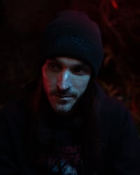 Image 3 of Black on Black Stitched Beanie