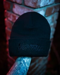 Image 1 of Black on Black Stitched Beanie