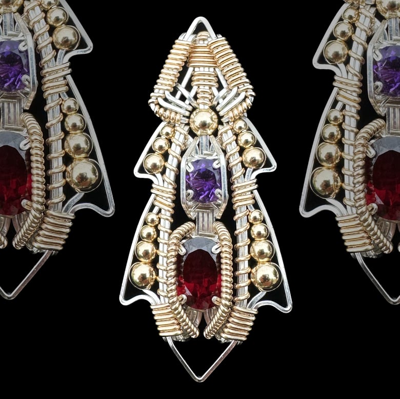 Image of Garnet and Amethyst Pendant