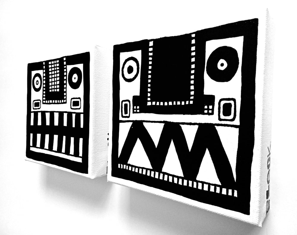 Image of FACE PAINTINGS - 6" X 6" CANVAS (Set of 2) .