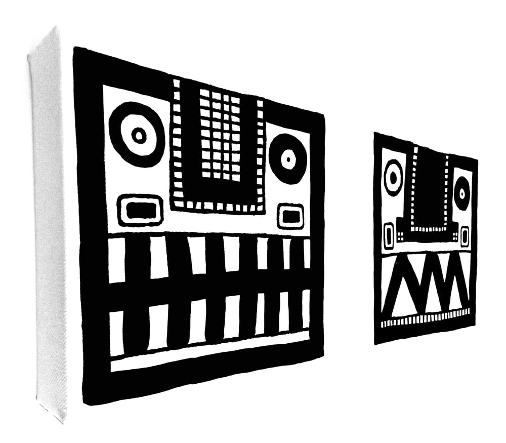 Image of FACE PAINTINGS - 6" X 6" CANVAS (Set of 2) .