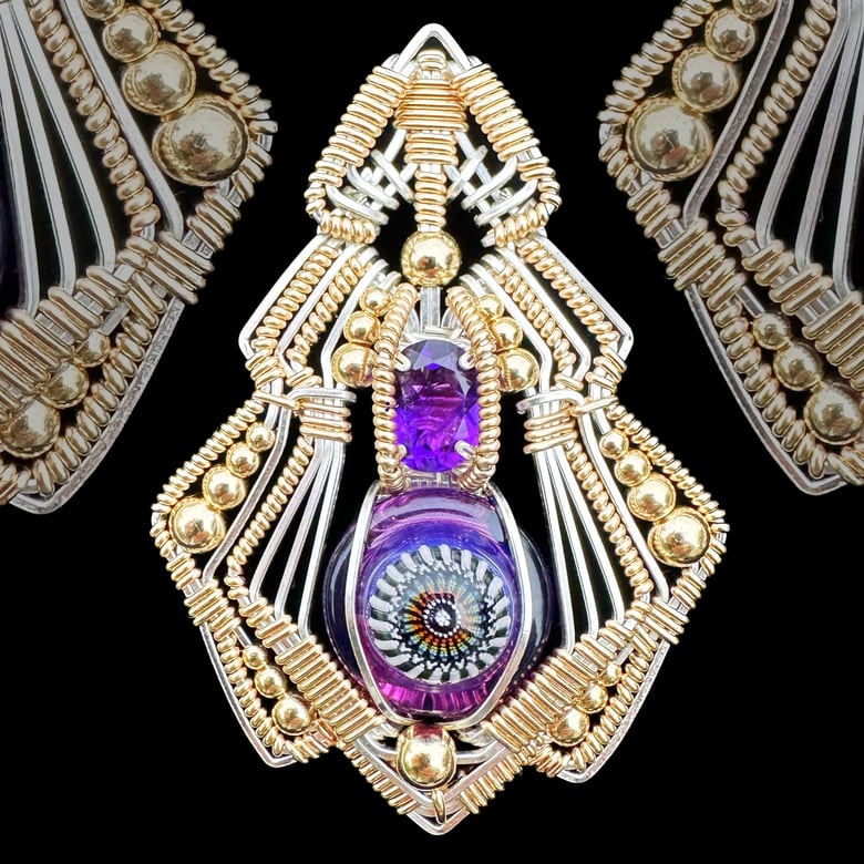 Image of Steve H Glass Collab Pendant w/ Amethyst.