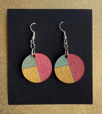 Metallic Watercolor wooden earrings No. 1