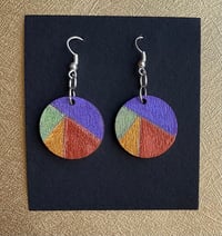 Metallic watercolor wooden earrings No. 2