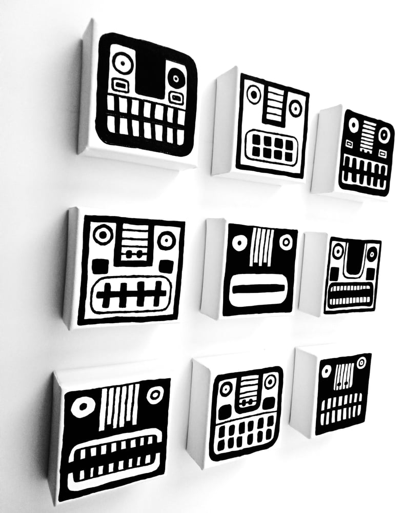 Image of FACE PAINTINGS - 4" X 4" CANVAS (Set of 9)
