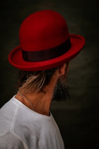 Image 8 of Chicken George Hat wool Felt - Oxblood Red 