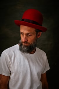 Image 10 of Chicken George Hat wool Felt - Oxblood Red 