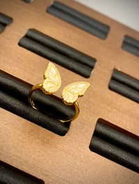 Image 5 of Adjustable Korean18K Gold Plated Butterfly Kisses Ring, crafted from premium S925 sterling silver.