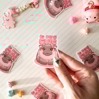 Image 1 of Ultra Glossy Kawaii Moo Deng Sticker