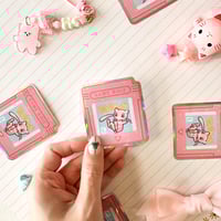 Image 2 of Holographic Pink Mew Cartridge Vinyl Sticker
