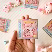 Image 3 of Holographic Pink Poke Pink Version Vinyl Sticker