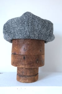 Image 3 of Theo Cap in Black&Grey Herringbone Donegal tweed