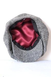 Image 4 of Theo Cap in Black&Grey Herringbone Donegal tweed