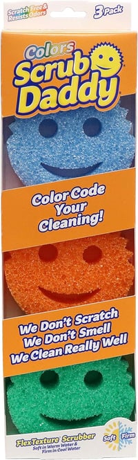 Scrub Daddy Colors, Sponge Scrubber Multipack Pack of 3