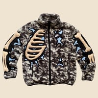 Image 1 of REWORKED NIKE CRACKY 3D PUFF SKELETON SHERPA ARMY JACKET SIZE M