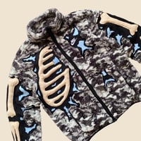 Image 4 of REWORKED NIKE CRACKY 3D PUFF SKELETON SHERPA ARMY JACKET SIZE M